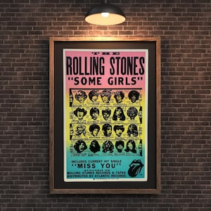 Vintage The Rolling Stones “Some Girls” Poster PNG | Digital Download A2 & A4 Sizes