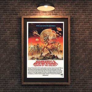 Vintage Barbarella Queen of the Galaxy Poster | Retro Sci-Fi Movie Print | Digital Download PNG