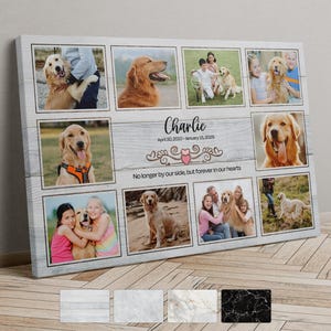 Personalized Pet Memorial Canvas: Custom Photo Collage, Dog Cat Loss Gift