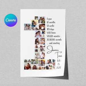Bearbeitbares 1-jähriges Jubiläumsgeschenk für Ehemann, personalisiertes erstes Jahrestagsgeschenk, anpassbares 1. Jahrestagsgeschenk für Paar