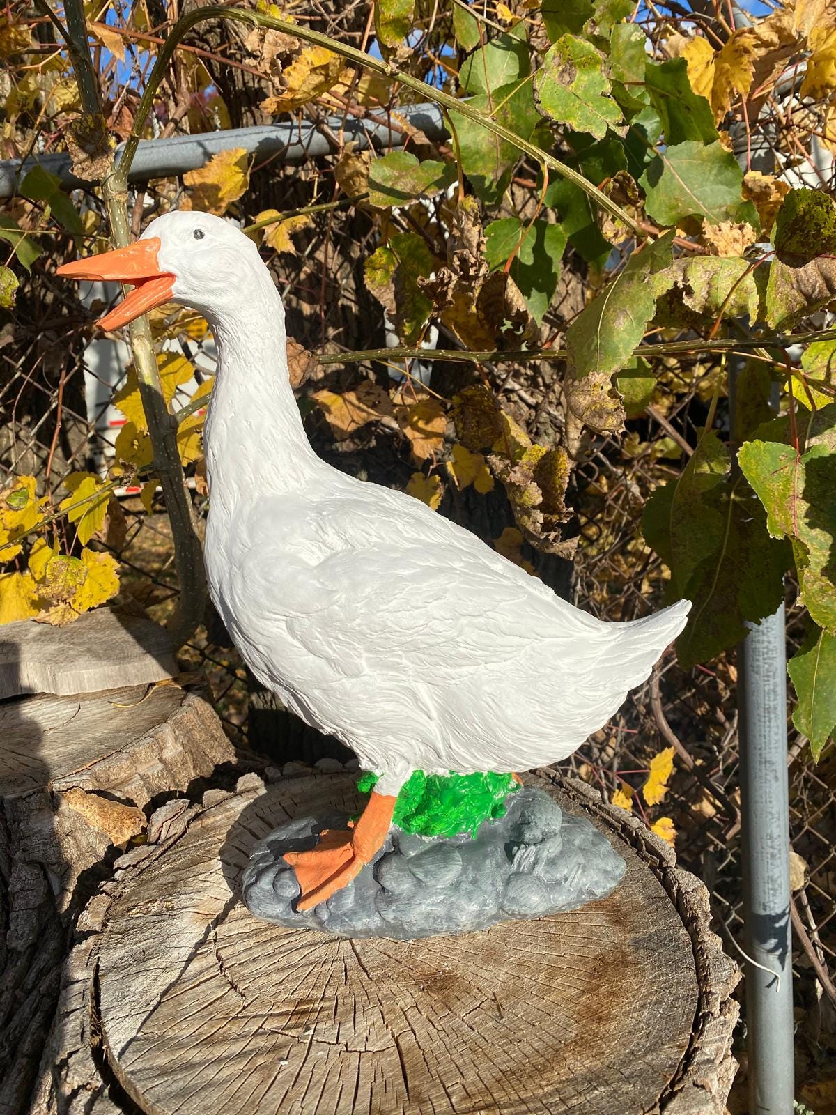Hand-painted Concrete Porch Goose Statue, American Decor (17 Inch) - Etsy