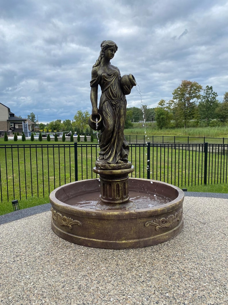 Complete Concrete Fountain Set – Fully Functional with Motor, Built-in pipes, Statue, Base, and Basin

Transform your outdoor space with our stunning concrete fountain set, featuring everything you need for a fully functional water feature. This set includes a basin, a beautifully detailed statue, a sturdy Roman-style base, a fountain nozzle, and a motor—delivering both elegance and functionality.