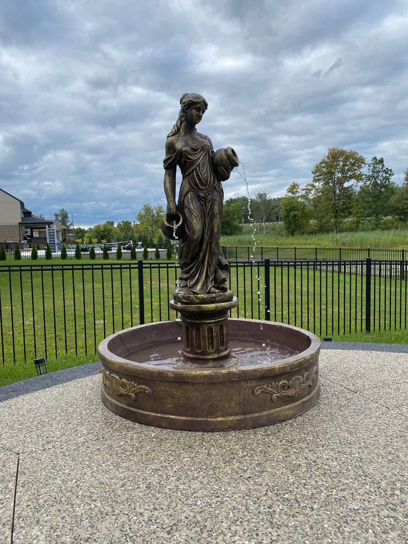 Complete Concrete Fountain Set – Fully Functional with Motor, Built-in pipes, Statue, Base, and Basin

Transform your outdoor space with our stunning concrete fountain set, featuring everything you need for a fully functional water feature. This set includes a basin, a beautifully detailed statue, a sturdy Roman-style base, a fountain nozzle, and a motor—delivering both elegance and functionality.