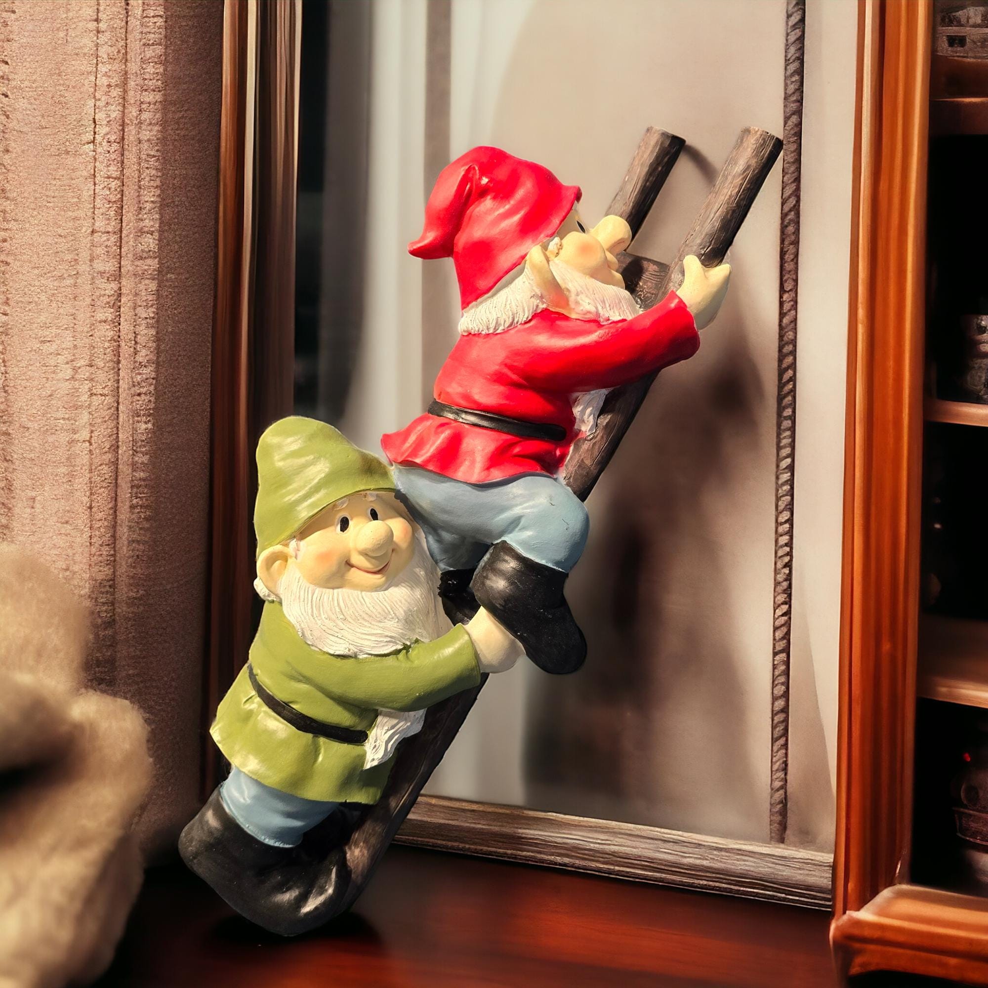 Climbing Gnomes – Yard Decor, Outdoor Gift for Dad & Grandpa, Funny cute traditional gnomes