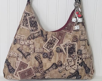 Vintage Tapestry Games Crossbody Purse