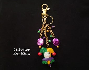 Mardi Gras Sm. Jester Key Rings