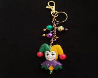 Mardi Gras Lg. Jester Key Ring