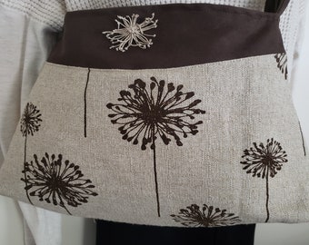 Dandelion Print on Textured Linen