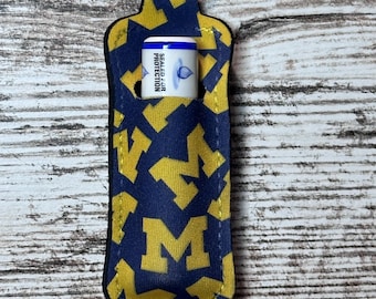 Sports Themed - Chapstick Keychain Holder - University of Michigan