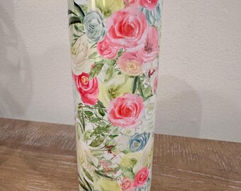 Floral Skinny Tumbler, 20oz.
