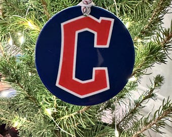 Cleveland Baseball Ornament made of ceramic