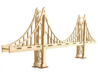 Modelo en miniatura del puente Golden Gate - Archivos de corte láser DXF