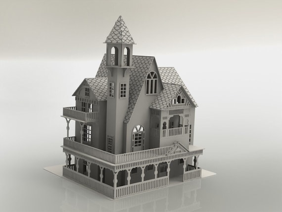 Miniature Doll House No. 093 - Laser Cut DXF File