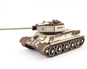 Tanque ruso T34 - Archivos DXF y CDR cortados con láser