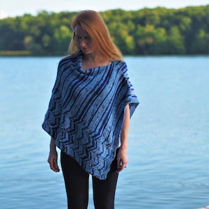 Ocean Current Poncho Hand knitting pattern image 1