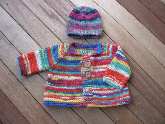 Strickanleitung für Chunky Top Down Baby Jacke Mütze PDF