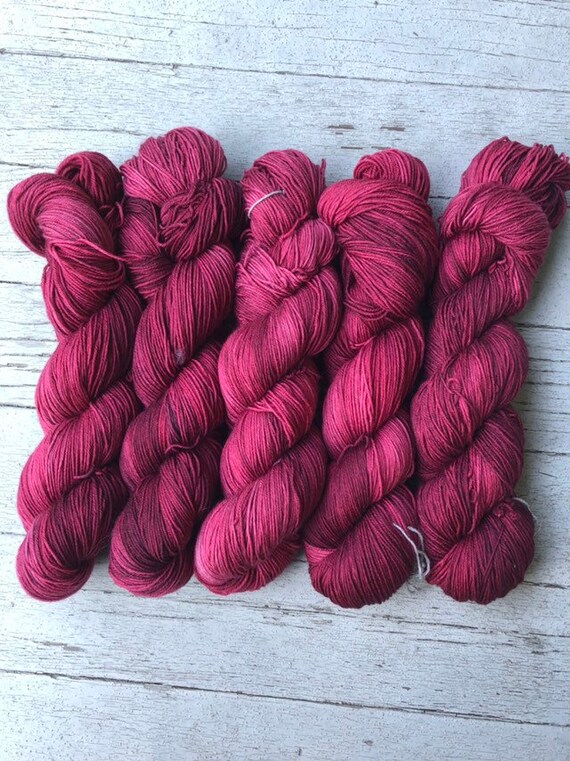 Red Cottage Tonal Deep Red Burgundy Sock Or Fingering Weight Etsy