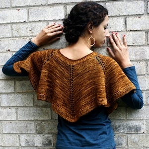 Hand Knitting Pattern Capelet Duet image 1