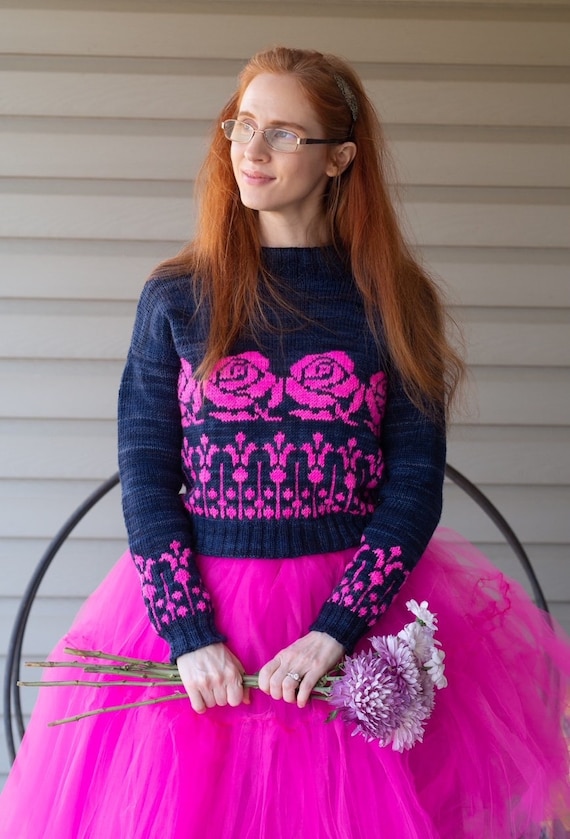 Floral Fallal Knitting Pattern: Seamless Colorwork Pullover (DK) - Etsy Floral Fallal Knitting Pattern: Seamless Colorwork Pullover (DK) - Etsy