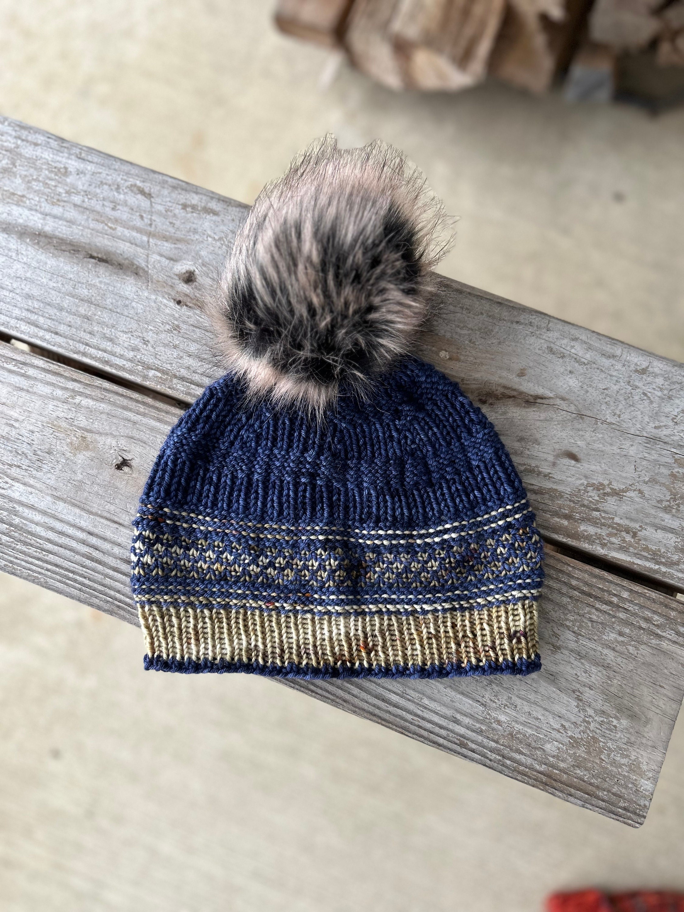 Hand Knit Beanie Hat Stocking Cap Premium Merino Wool Multicolor Gray Blue Green Handmade Rib Knit Green Blue Beanie Toboggan Hat Cap Unisex  main image 4