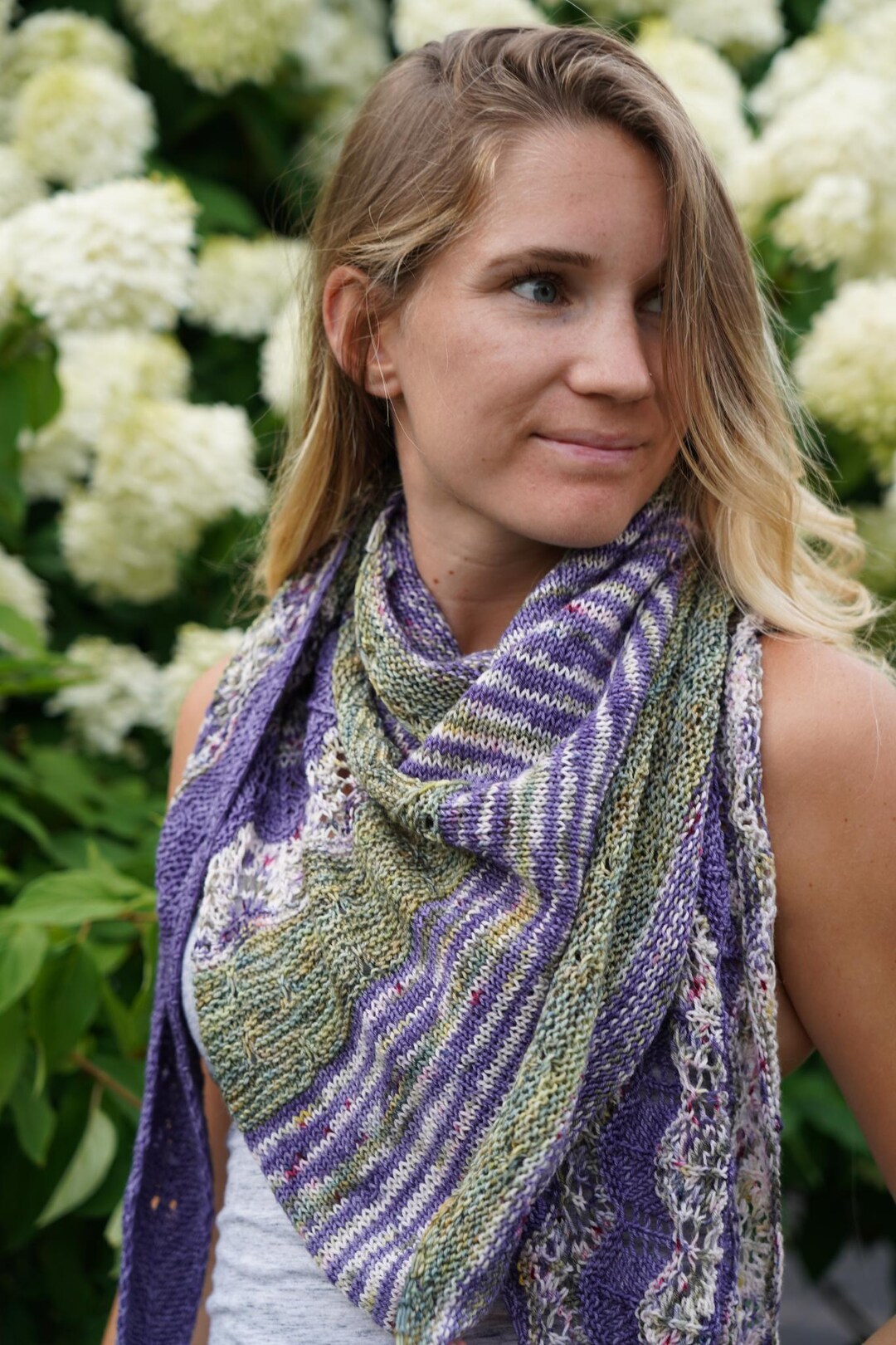 Angler Shawl Knitting Pattern: Stripe Lace, Three Color (PDF Directions ...