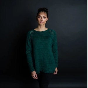 Diopside Pullover // Hand Knitting Pattern // DK or Worsted Yarn // Making Stories Book JEWEL Collection // Vanessa Ewing Knits Design