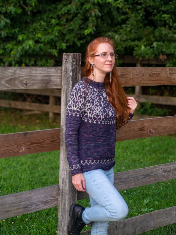 Moonlit Romp Pullover/ Hand Knitting Pattern // Vanessa