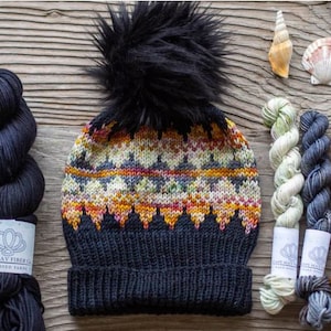 Joulukuu Hat / Knitting Pattern / Fairisle Colorwork Knit Design / Adult Size / Stranded Knitting / Fair Isle Chart / DK Weight