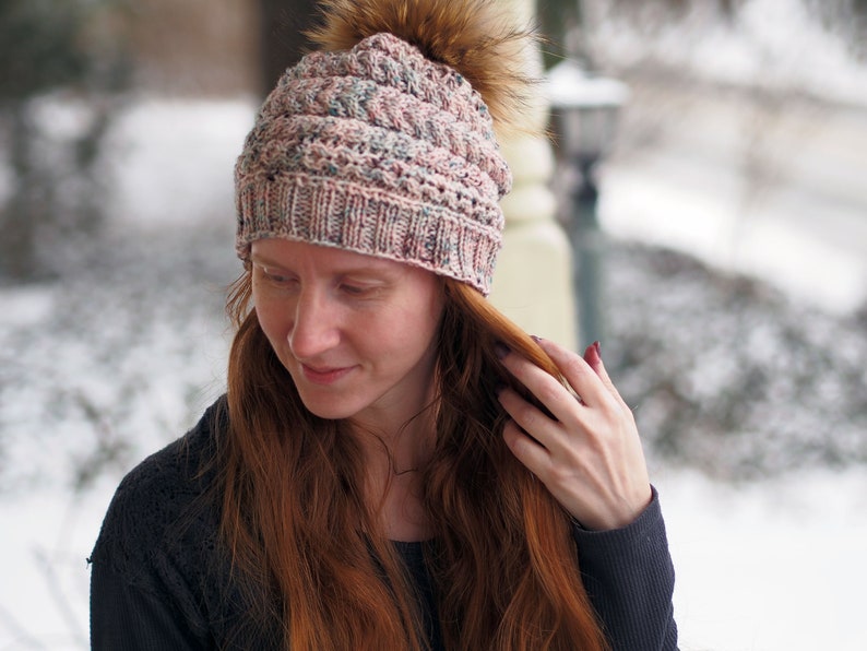 Halyard Sideways Cable Knit Hat Pattern // Vanessa Ewing Etsy