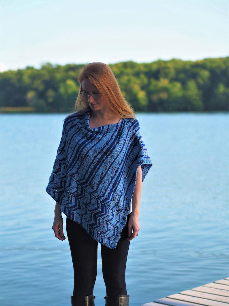 Ocean Current Poncho Hand knitting pattern image 1