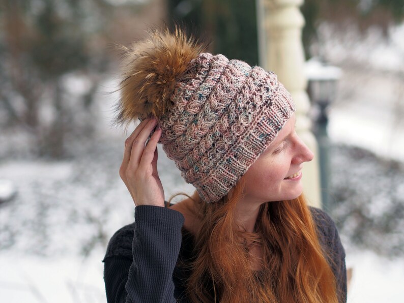 Halyard Sideways Cable Knit Hat Pattern // Vanessa Ewing Etsy