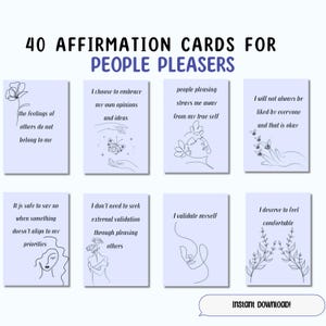 Tarjetas de afirmación positiva para personas que quieren complacer a la gente, baraja de cartas para mujeres, establecimiento de límites, regalo de autocuidado para la curación