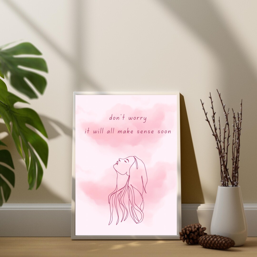 Wall Art Inspirational Quote Printable for Women Room Decor Pink ...