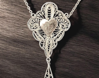 Vintage Egyptian Revival Sterling Silver Pendant: Camel, Pyramid, Filigree - 1930s-40s