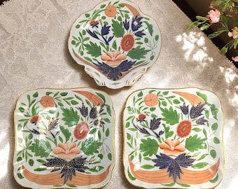 Rare Early 19th-Century Coalport Porcelain Dishes – “Banana Leaf” Pattern – c. 1800–1820 – Imari Palette – Individual Sale