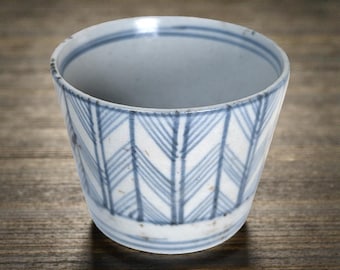 18thC Japanese Soba Choko Cup, Arita Blue & White Porcelain