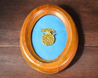 Antique Victorian Pocket Watch Movement Brooch – Gilt Brass Filigree Balance Wheel – Mounted in Vintage Display Frame – Horological Jewelry
