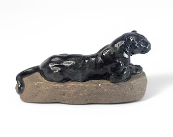 Vintage Chalkware – Panther of Tunis Sculpture Reproduction