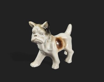 Vintage Japanese Porcelain Boxer, Pitbull, American Bulldog Figurine