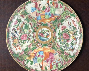 Qing Dynasty Rose Medallion Plate – Mid-Qing dynasty, Xianfeng–early Tongzhi period