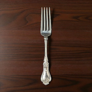 Antique 1914 Whiting “Violet” Sterling Silver Dinner Fork – , Art Nouveau Floral Pattern, Engraved “Helen” &quot;Xmas 1914&quot;