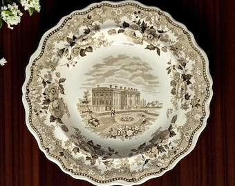 1830s Jackson American Scenery “President’s House Washington” 10” Entree Bowl  78 characters.