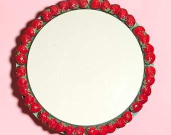 Vintage Japanese Majolica Strawberry Platter, Strawberry Shortcake Serving Plate