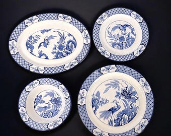 Antique Wood & Sons "Yuan" Pattern Earthenware – Date Stamped 1916 – Set of Four