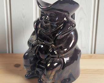 Vintage Staffordshire Toby Jug: 1930s Copper Luster Figural Pottery Pitcher, English Collectible