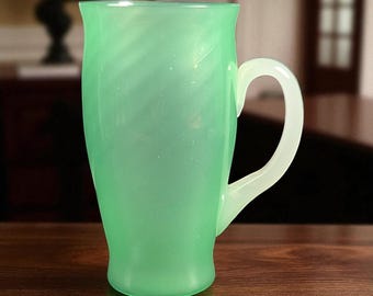Rare Steuben Jade & Alabaster Spiral Tumblers – Carder Era Art Glass c. 1920s, Handblown – Individual Sale - Uranium Glow