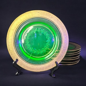 Green Depression Uranium Glass Coaster (GEC) Green Depression Uranium Glass Coaster (GEC)