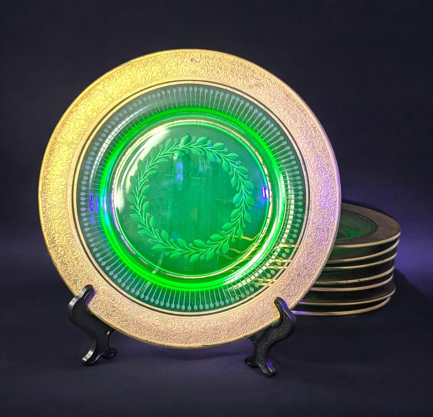 Green Depression Uranium Glass Coaster (GEC) Green Depression Uranium Glass Coaster (GEC)