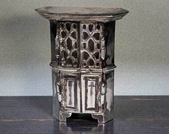 Antique American Sterling Miniature Cupboard RECO Attleboro c1920s Dollhouse
