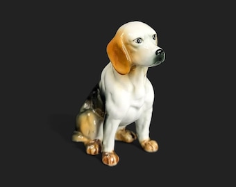 Vintage Porcelain Beagle Hound Figurine - Mid Century